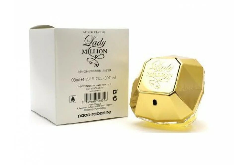 Paco Rabanne 1 million Lady. Paco Rabanne Lady million 80ml тестер. Paco Rabanne Lady million, Пако Рабан леди миллион парфюмерная вода 80 мл. Тестер Paco Rabanne 1 million Parfum.