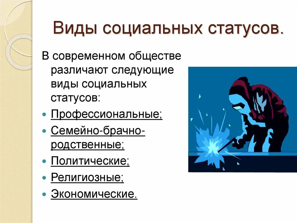 15 социальных статусов. Социальные статусы в современном обществе. Разновидности социального статуса. Виды соц статусов. Типы социальных статусов.