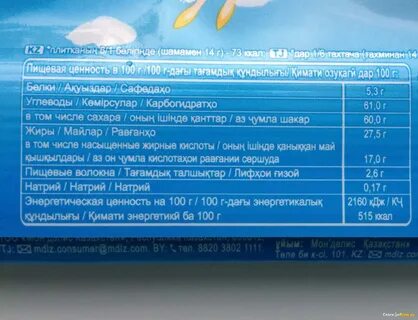 Кбжу белого шоколада