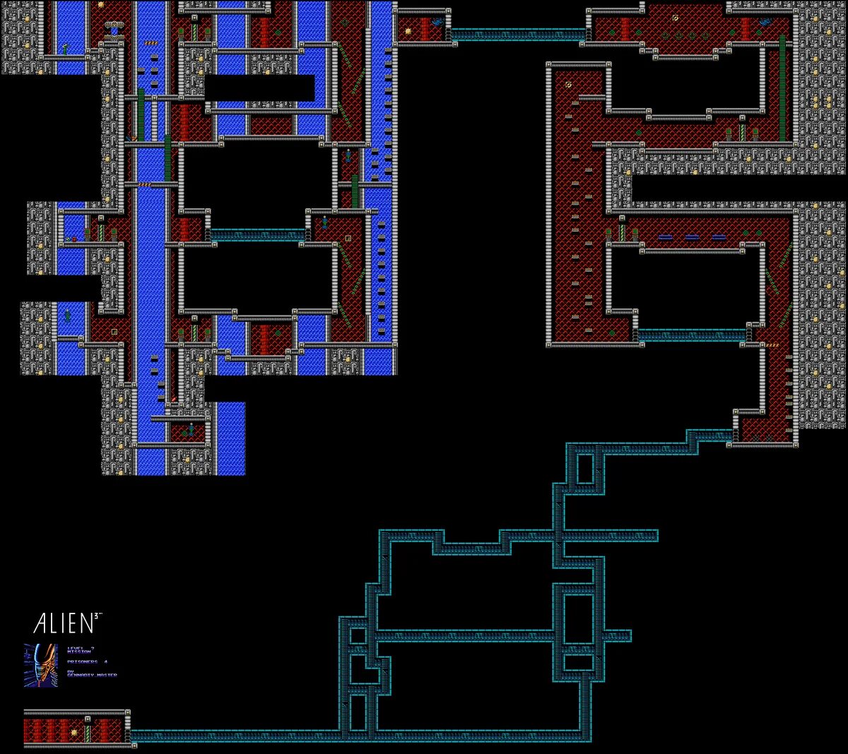 Nes maps. Карта уровней alien 3 dendy. alien 3 (игра, nes). alien 3 игра nes карта. alien 3 nes уровни.