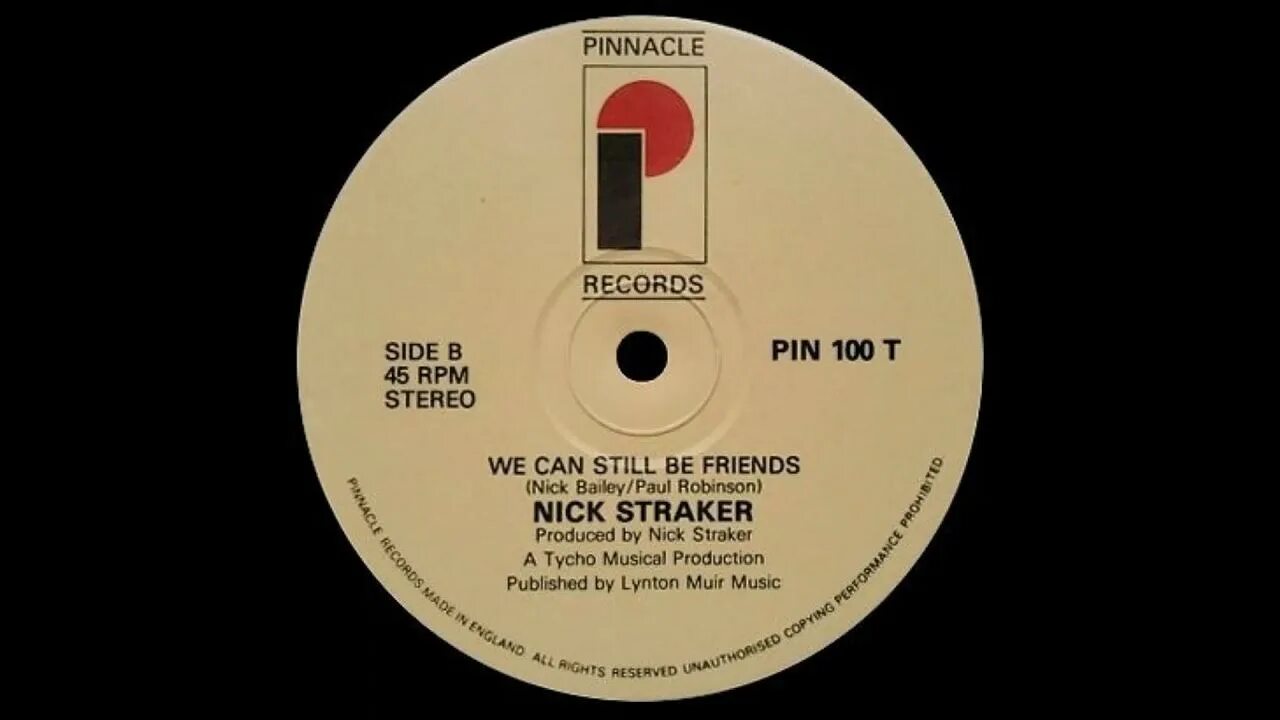 My friend nick. Nick Straker Band. Can we still be friends. Still be friends клип. Record Pin.