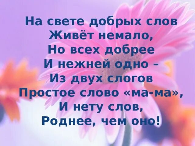 На свете добрых слов. На свете добрых слов живет немало. На свете добрых слов немало но всех. Стих на свете добрых слов. Слова для родного человека