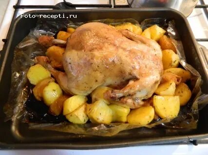 Курица с картошкой в духовке какая температура