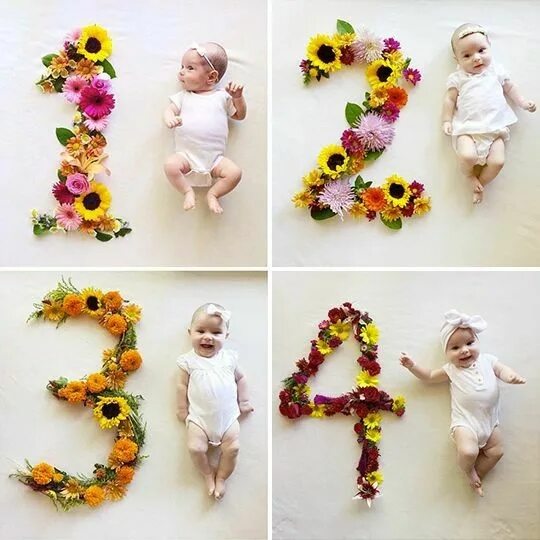 Inspiração: Idéias de fotos para registrar os meses do bebê. (com imagens) Fotos