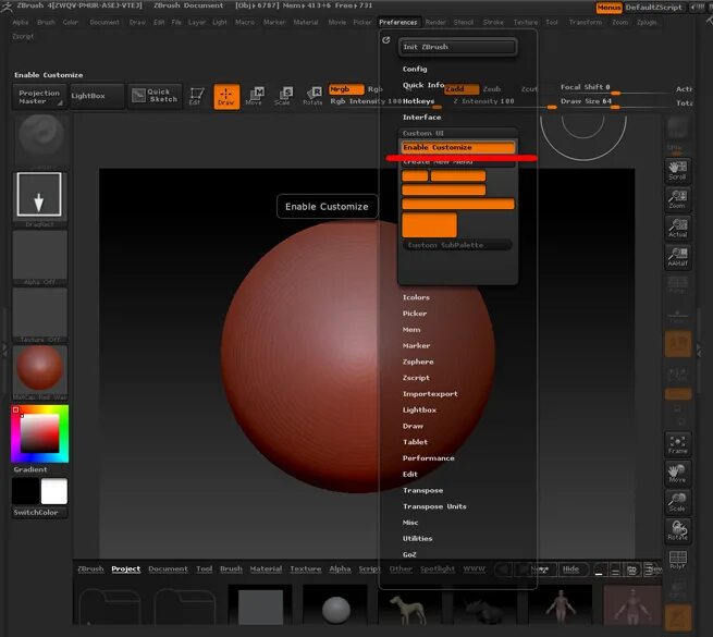 Zbrush Интерфейс. Настройки Zbrush. Настройка кисти Zbrush. Как настроить Zbrush под себя. Interface enabled