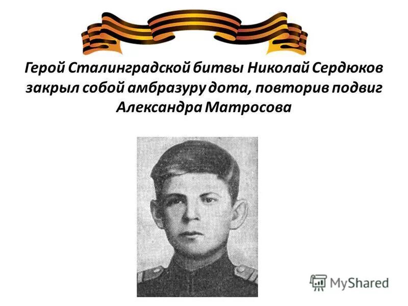 Подвиг Николая Сердюкова в Сталинградской битве. Подвиг села новые герои