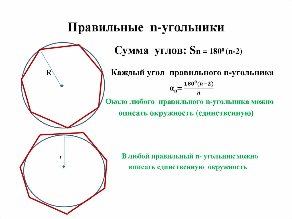 Сумма углов многоугольника вычисляется по формуле