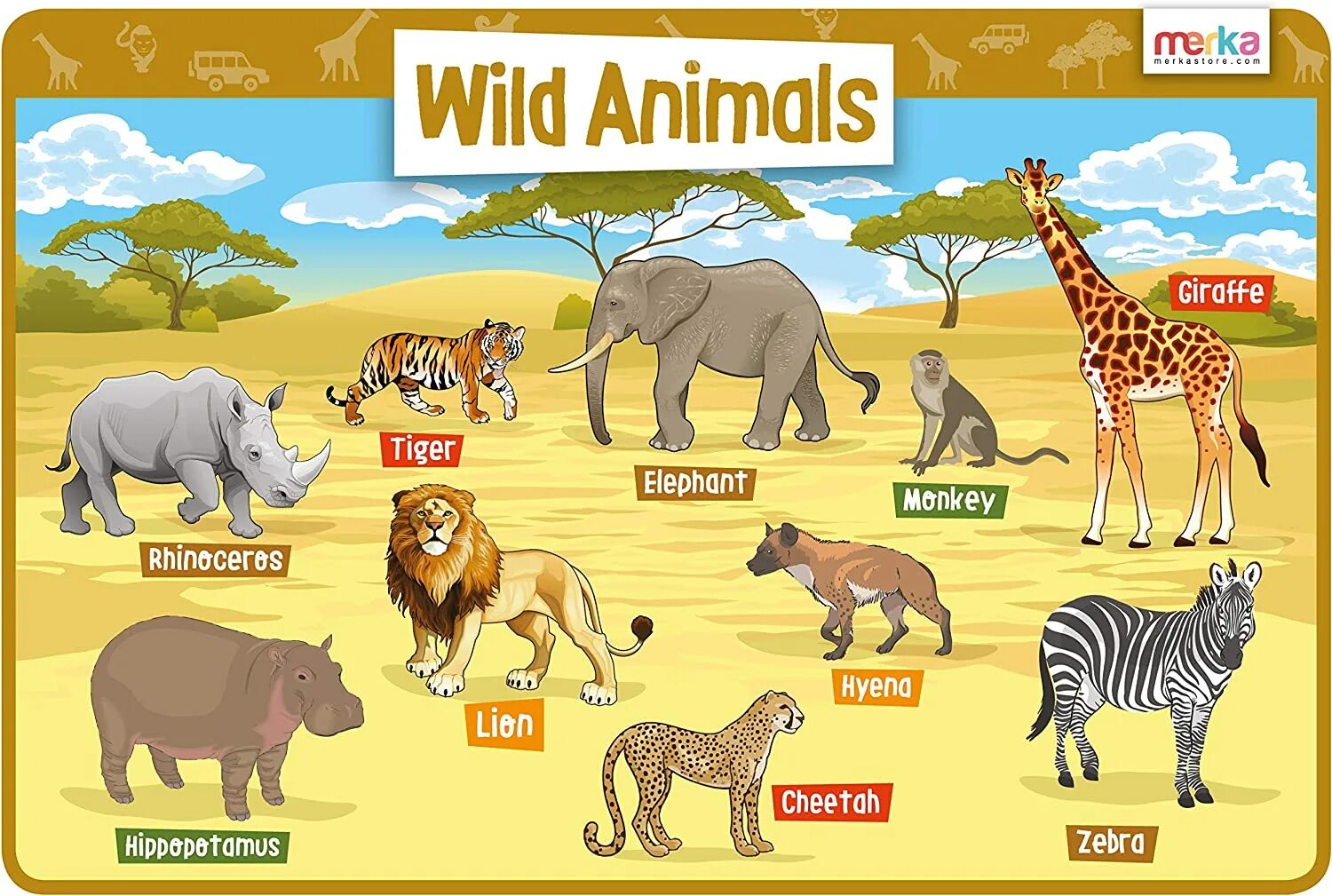 Wild animals для детей. Wild animals название. Животные Африки на английском. Wild animals на английском.