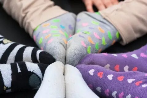 Girls feet in socks