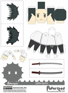 PAPERMAU: Demon Slayer - Sanemi Shinazugawa Paper Toy - by Paperized