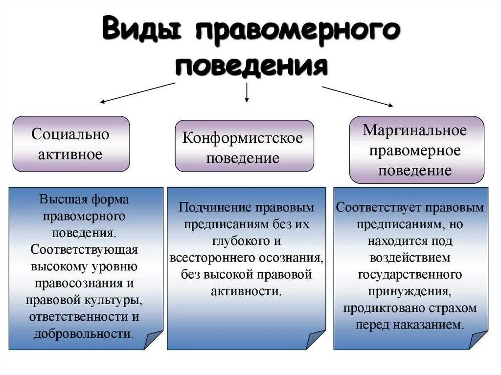 Основные типы правомерного поведения. Характеристика правомерного поведения. Типология правомерного поведения. Правомерное поведение понятие и виды. Способность к организации работы