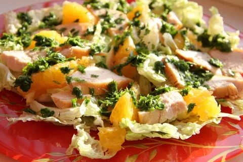 Салаты с куриным филе фото