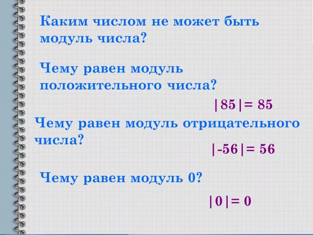 Чему равен модуль отрицательного числа
