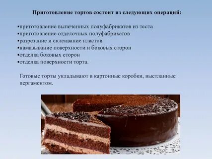 Составляющие торта