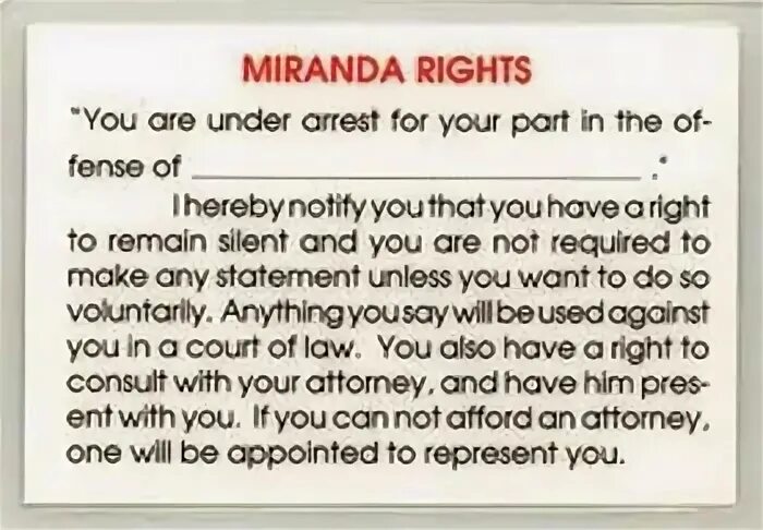 Miranda rights на английском. Miranda rights. Миранда полиция. Miranda warning. Предупреждение миранды.