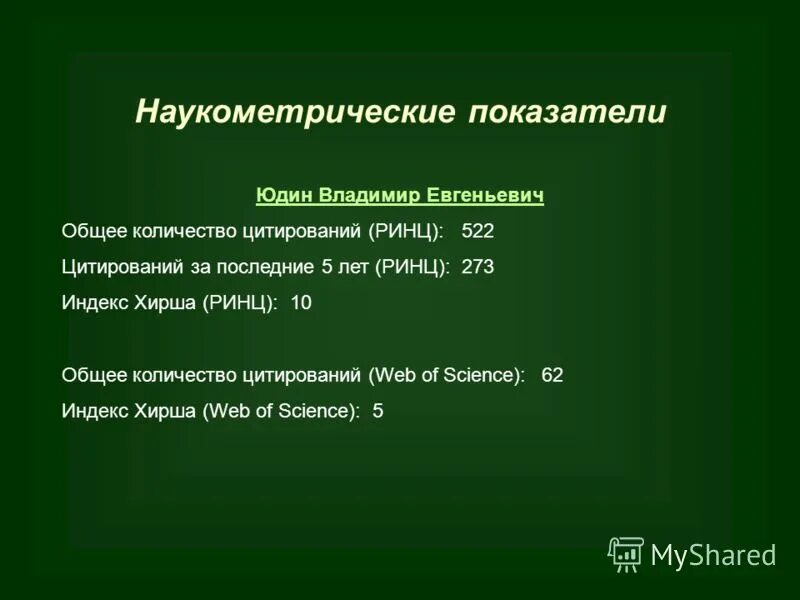 Количество цитирований. Количество цитирований