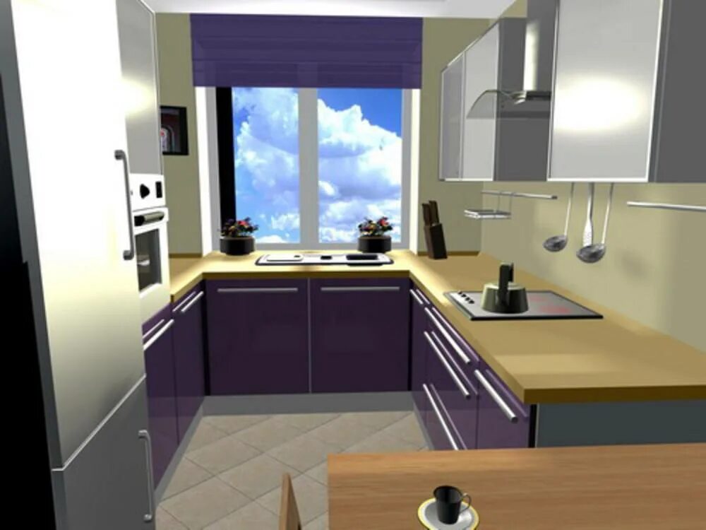 Кухня 3 3 дизайн с окном. Проект кухни с окном. Проекты маленьких кухонь. Планировка кухни п образная с окном. Проекты п-образных кухонь.