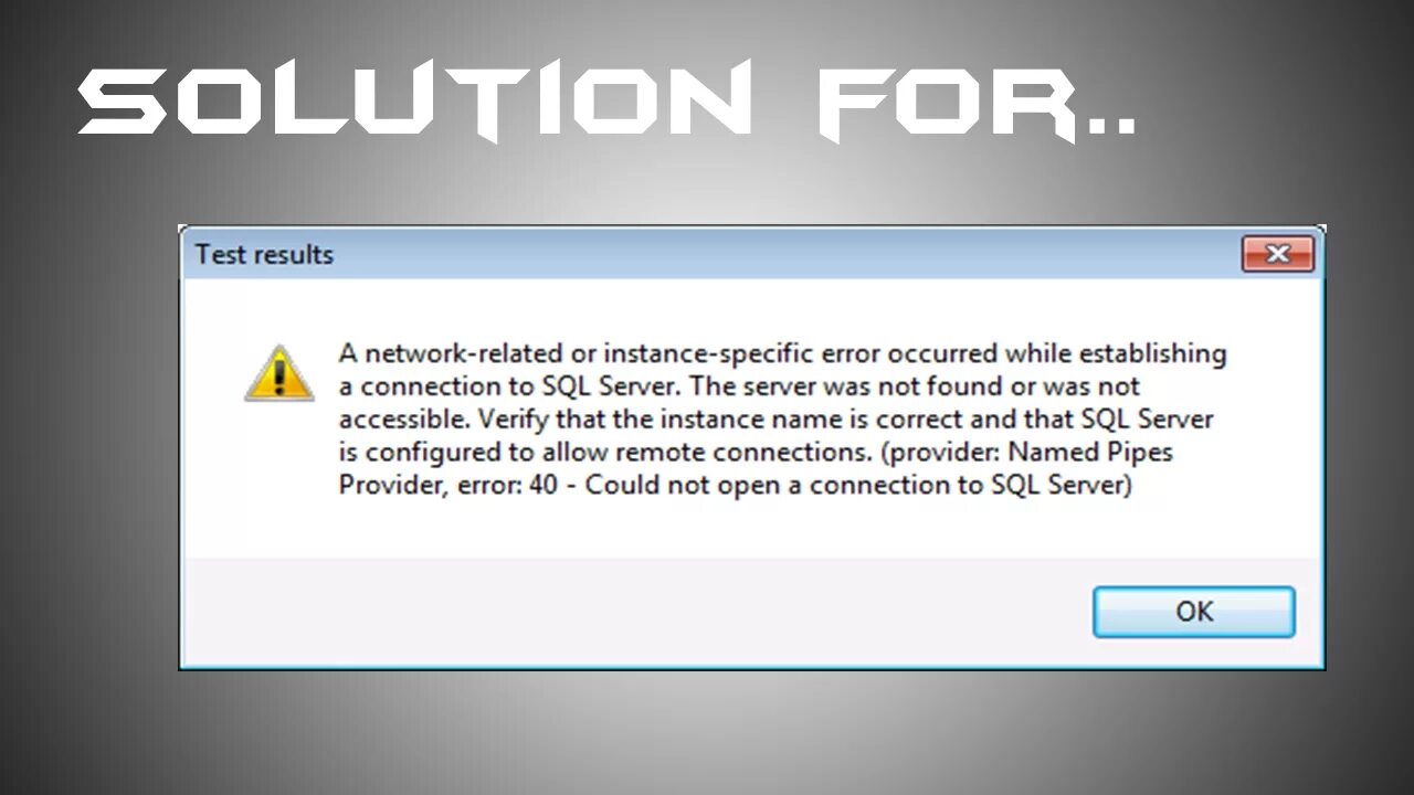 Error could not establish connection. Server connection Error. MYSQL Server ошибка. Error 40. All Servers ошибка services.