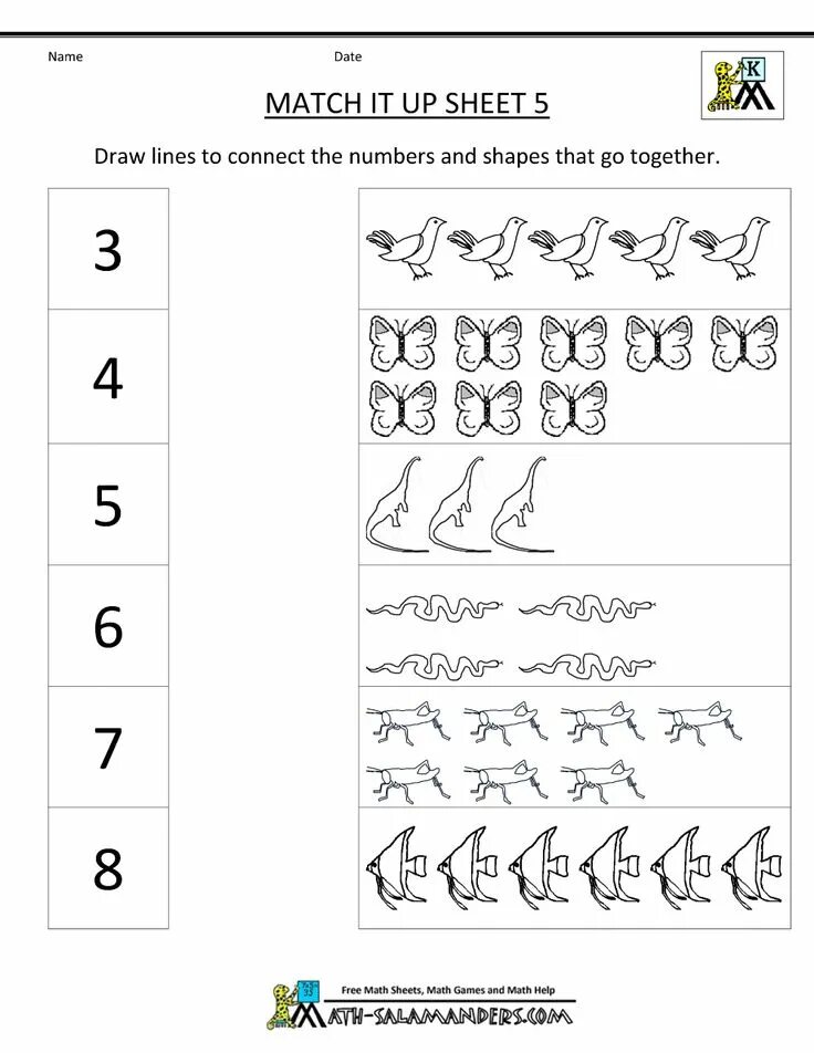 Match the numbers. Numbers for kindergarten. numbers matching. numbers worksheets for kids.