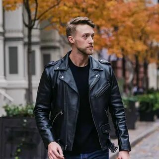 Leather jacket men.