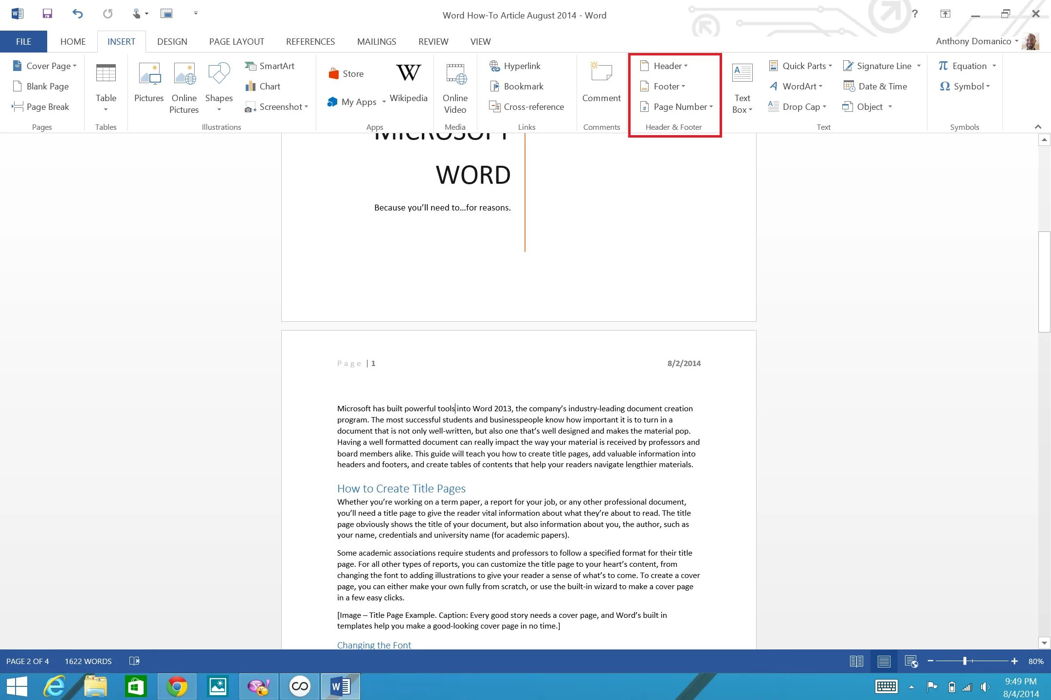 How to add text. Ворд 2013. Page in Word. Header and footer Word. Pages в Word.