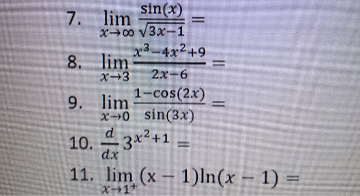 10 ln x 5. Lim x sin3x/1-cos2x. Lim sin2x+sin3x/2x. Lim 2x 2-3x+4 решение. Предел 1-cosx.