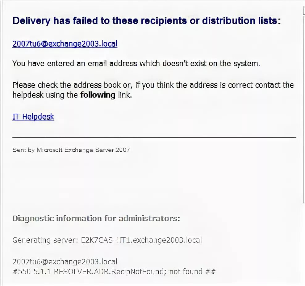 Delivery status Notification. Delivery status Notification (failure) .u8msg. Delivery to these recipients or Groups is complete, but no delivery Notification was sent by the destination Server:.