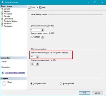 Память sql сервера