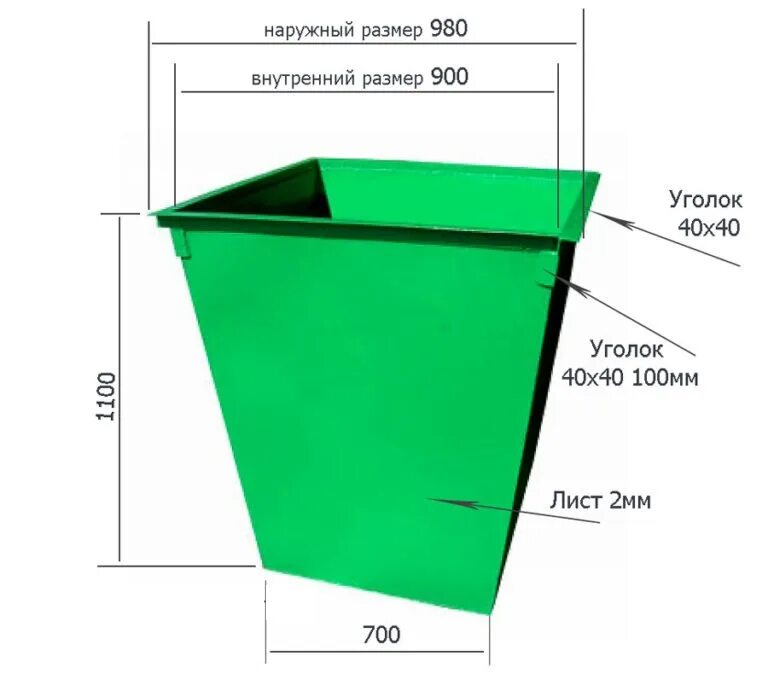 Емкость для сбора бытовых отходов. Контейнер ТБО металлический 0.75 м3 стандарт. Бак для ТБО 0.75 м3 чертеж. Контейнер металлический для ТКО 0.75 м3 940.