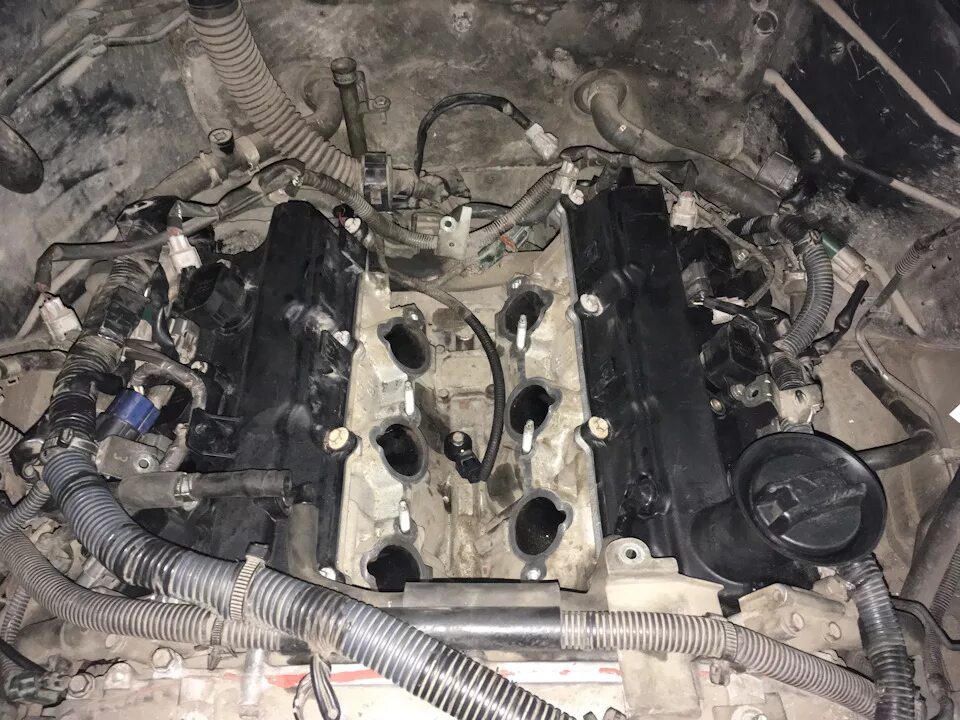 Где находится клапанная крышка двигателя Замена свечей на 2.0л Nissan Primera (P12), 2 л, 2006 года своими руками DRIVE