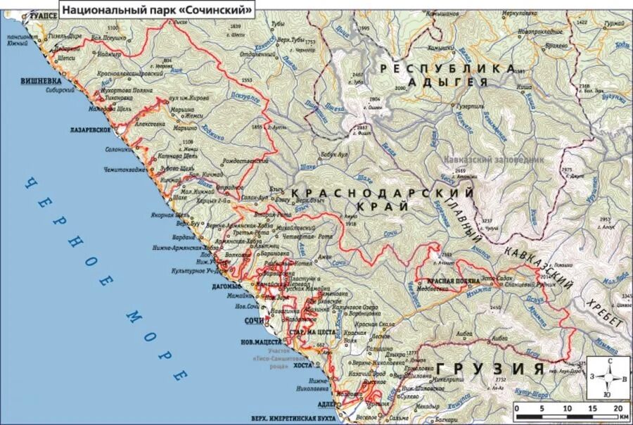 Сочинский национальный парк территория. Сочинский национальный парк карта. Границы сочинского национального парка на карте. Национальный парк Сочинский на Черноморском побережье.