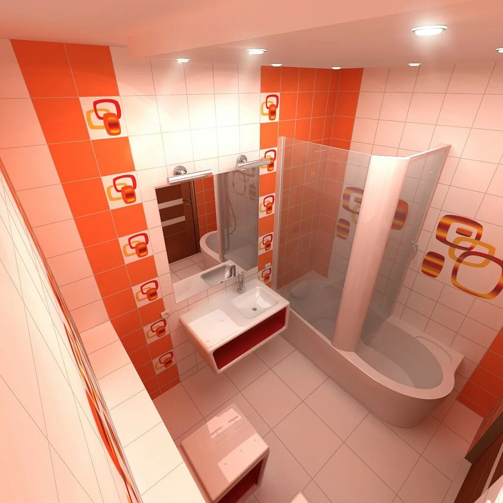 Туалет в панельном доме дизайн. Оранжевая ванная. Ванная комната оранжевая с белым. Оранжевая ванная комната маленькая. Плитка в ыанную в хрущевку.
