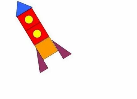 Аппликация ракета из геометрических фигур средняя группа