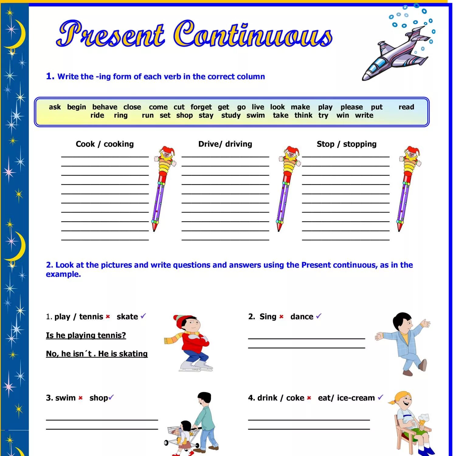 Present continuous 1 класс. Презент континиус worksheets. present continuous упражнения для детей. рабочий лист present continuous. present continuous worksheets.
