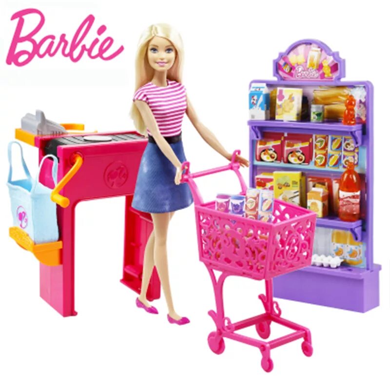 Игрушки набор куклы. Барби ориджинал Тойс. Барби супермаркет. Mattel Barbie frp01 Барби супермаркет в ассортименте. Куклы Барби набор пикник 2023.