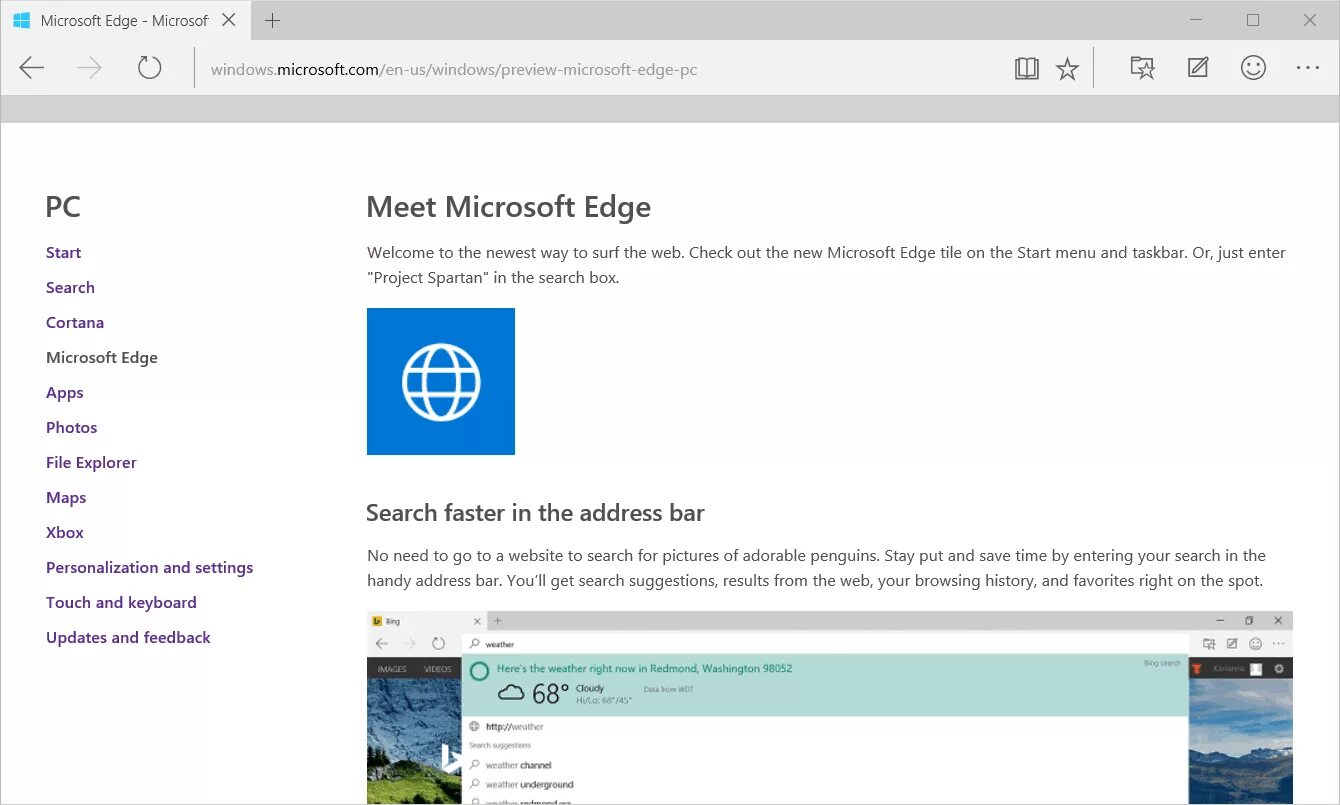 Web сайт windows 10. Microsoft edge. edge браузер. новый браузер edge для windows 10. microsoft edge интерфейс.
