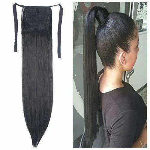 Длинный накладной хвост прическа Mstn 32" Ultra Synthetic Long Wrap Around Straight Ponytail Hair Wig Hair Extens