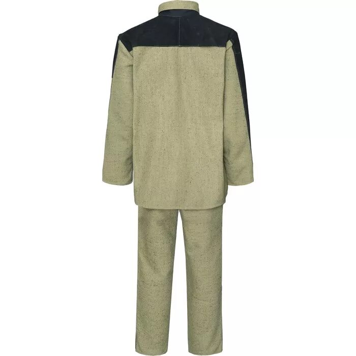 Костюм бастион для сварщиков летний. Спилковая роба сварщика. Брезент + спилк 1,9+ м. Костюм брезентовый сварщика комбинированный cпилком. 3 кс-09.