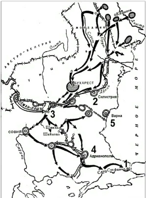 Карта русско-турецкой войны 1877-1878 карта ЕГЭ.