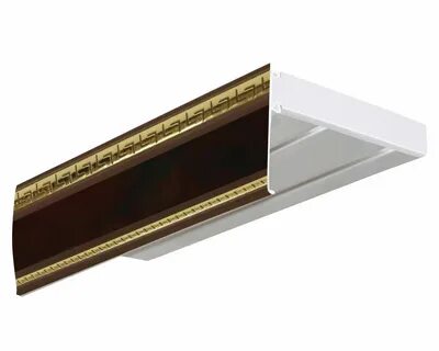 Багетный карниз для штор потолочный двухрядный