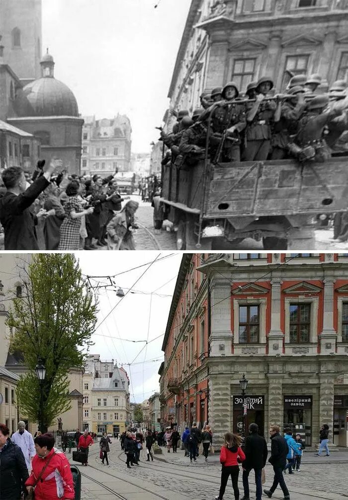 На нин. вул. Пекарська, 1941 - 1944 рр. Lviv, Street view, Street