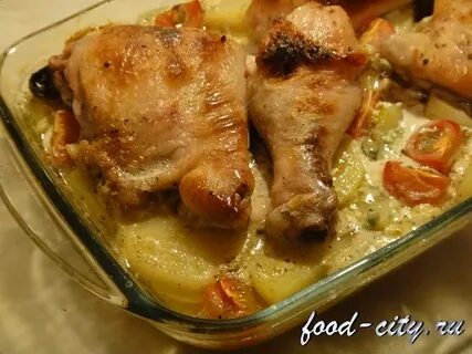 Курица в стеклянной посуде