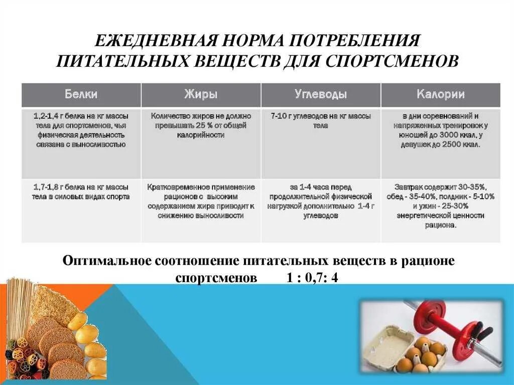 Питание соотношение белков жиров углеводов