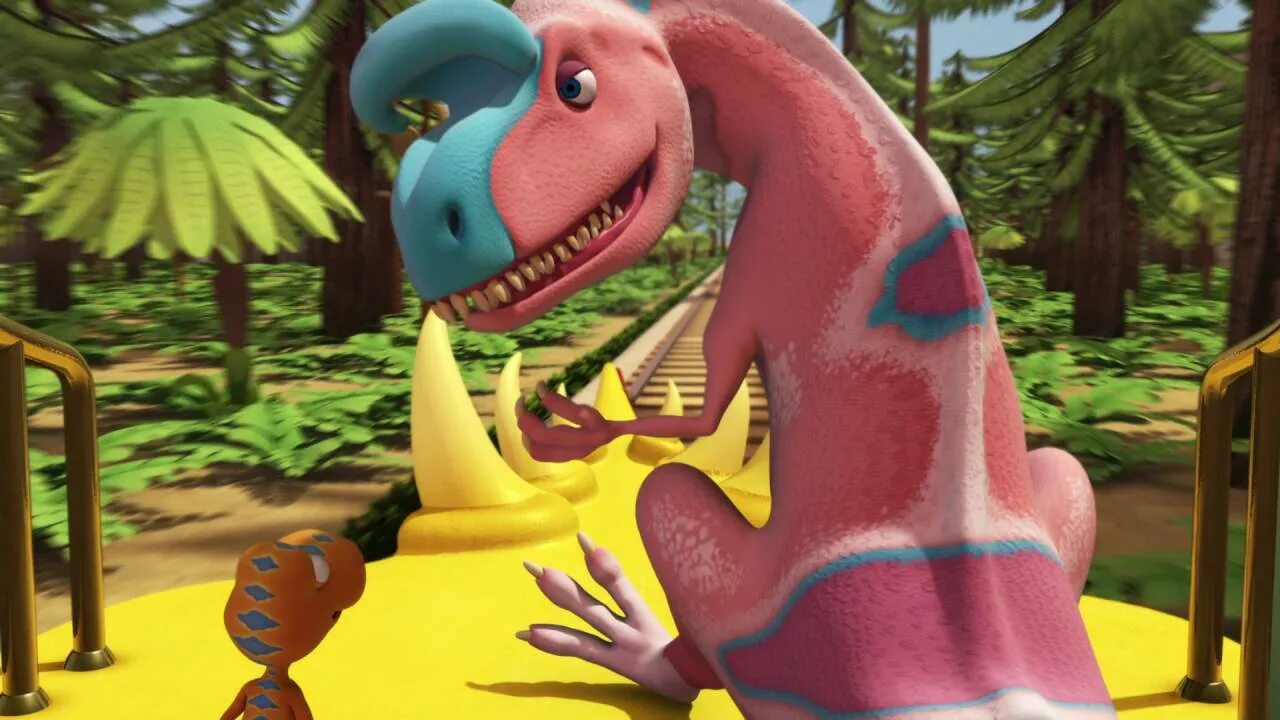 Динозаврик дино растет на 3 см. Поезд динозавров Криолофозавр. Поезд динозавров Ютараптор.