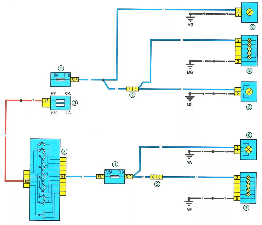 Эл.схема Рено Логан 1.6. Электрическая цепь противотуманных фар Рено Логан. Схема габаритов Рено Логан 1. Renault Logan схема электрооборудования. Логан схемы электрические