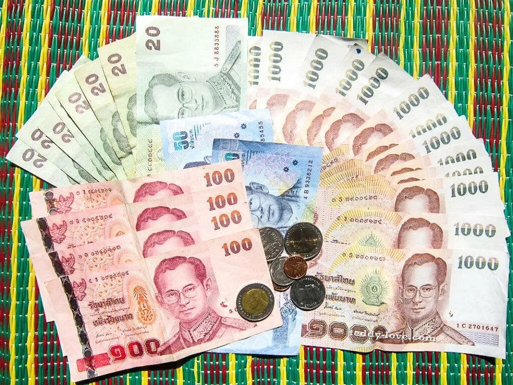 Тайланд курс к рублю. Бат денежная единица Таиланда. Тайланд валюта тайский бат. Валюта Тайланда 100 бат. Тайские купюры.