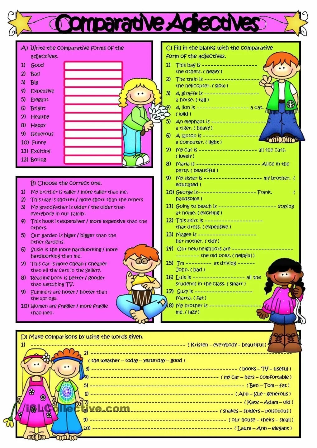 Comparatives and superlatives test. Сравнение прилагательных Worksheet. Степени сравнения прилагательных в английском Worksheets. Степени сравнения в английском Worksheets. Прилагательные в английском языке Worksheets.