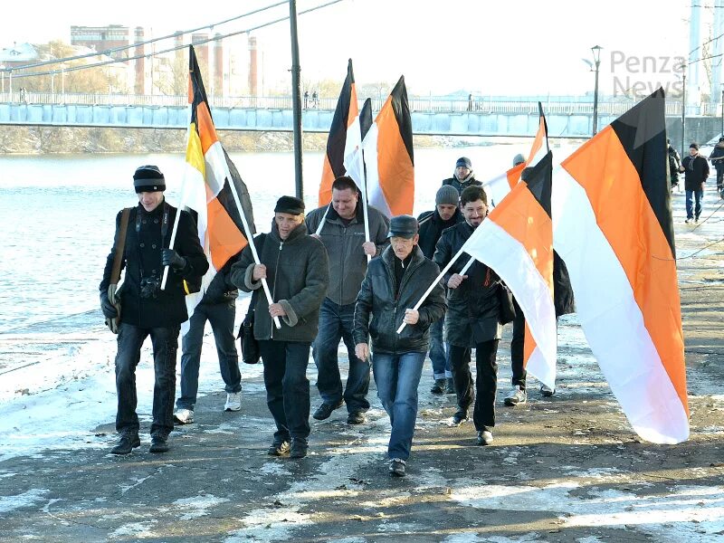Русский марш Пенза. Русский марш город Пенза. Сурский Союз. Марш единства люди в реку