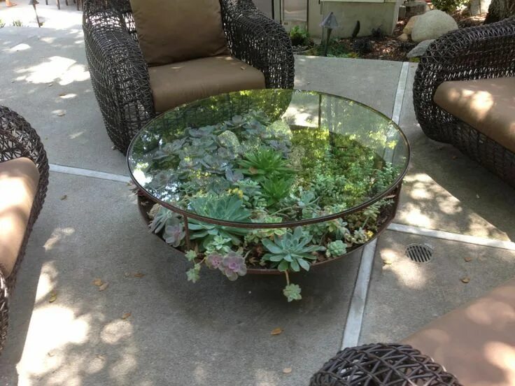 Кофейный столик в современном стиле. The plant is the coffee table. The plant is the coffee table. Product table design. Журнальный столик с растениями.