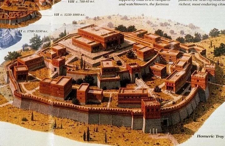 Троя реконструкция города. Дворец приама троя. Троя город крепость. Троя илион раскопки. Реконструкция крепости.